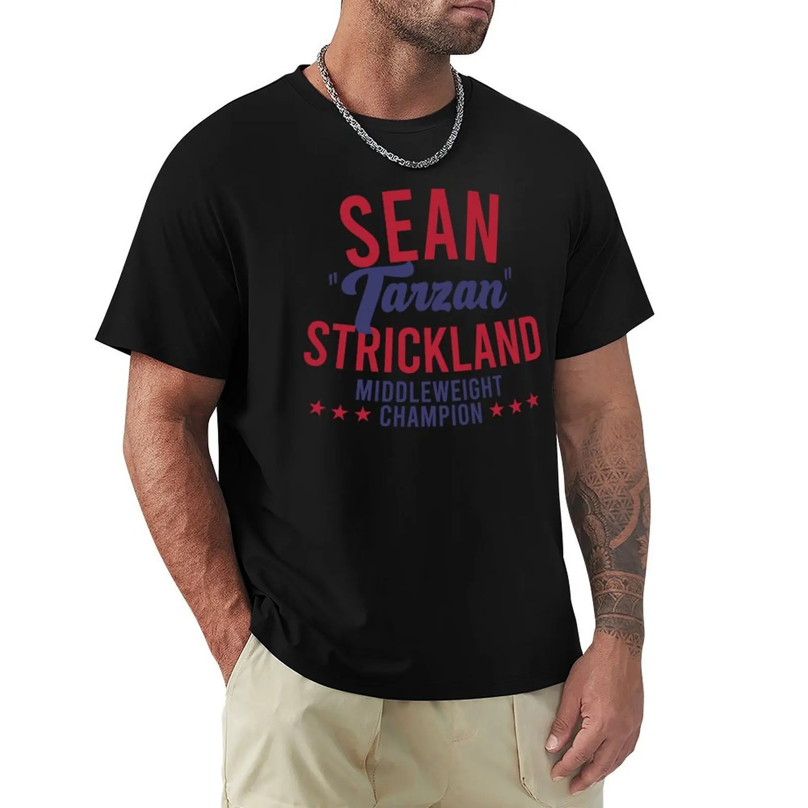 Sean 'Tarzan' Strickland Middleweight Champion T-Shirt plain street wear shirts graphic mens graphic t-shirts hip hop