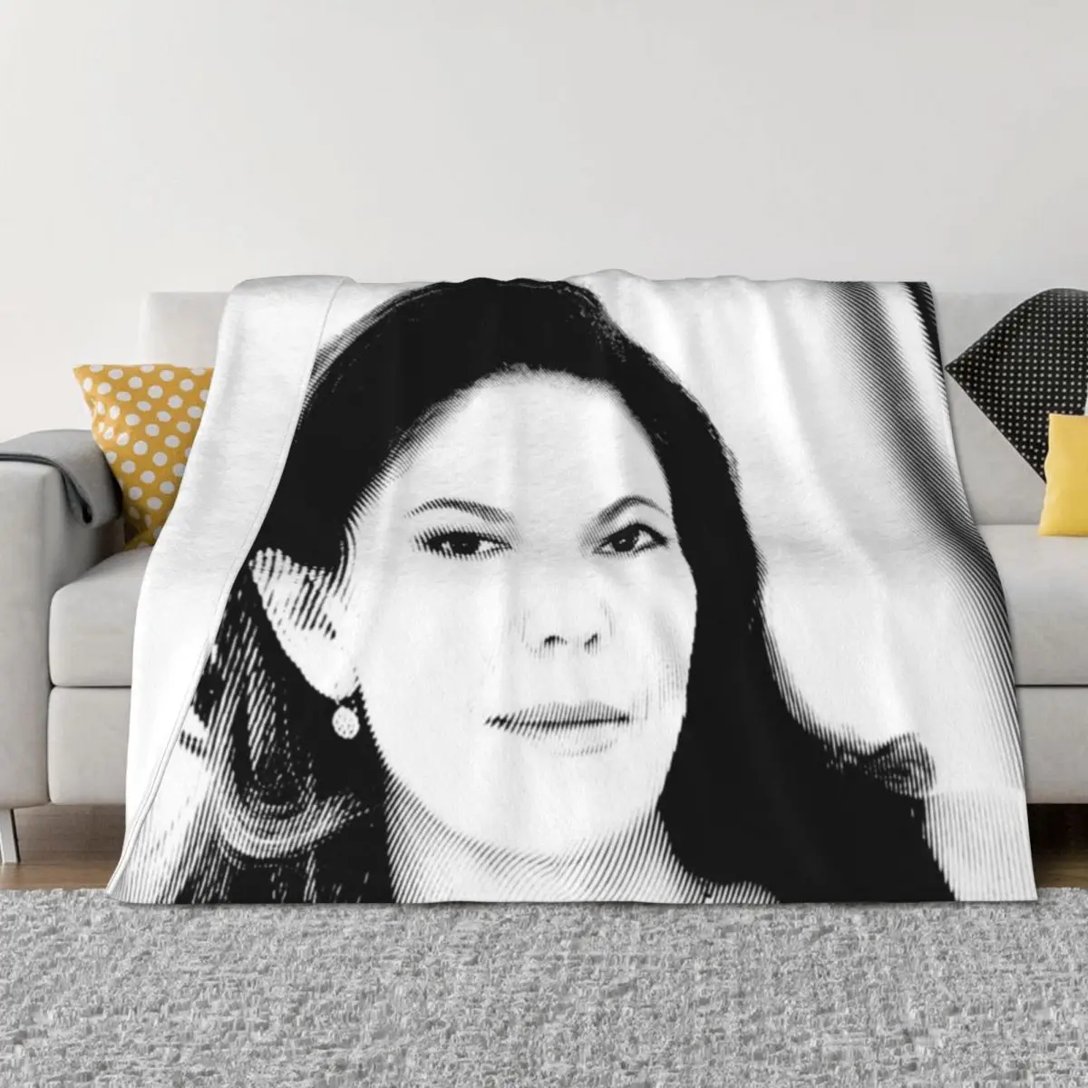 

Diane Lane Black & White Portrait (Linocut) Throw Blanket Weighted Decorative Sofa Decoratives Luxury Thicken Blankets