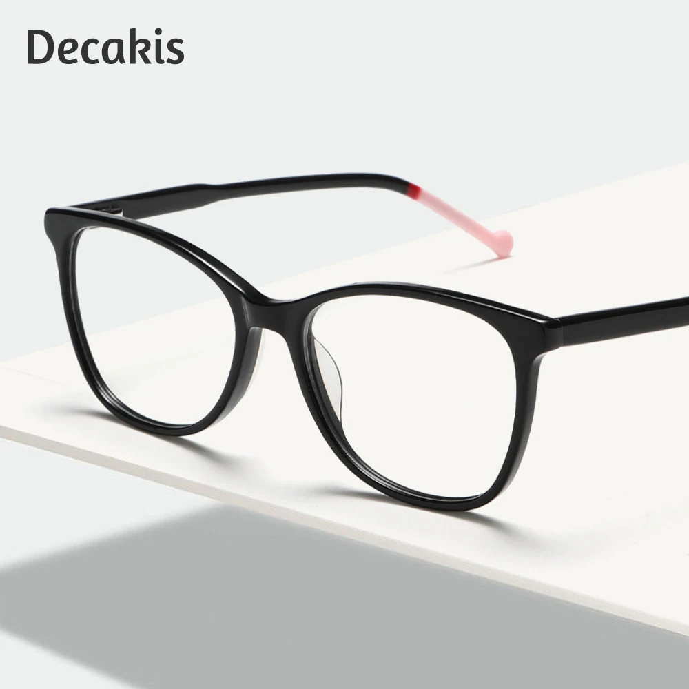 Femmes hommes rétro carré lunettes cadre clair lentille noir rose Temple Anti lumière bleue lunettes optiques pour la lecture de la mode