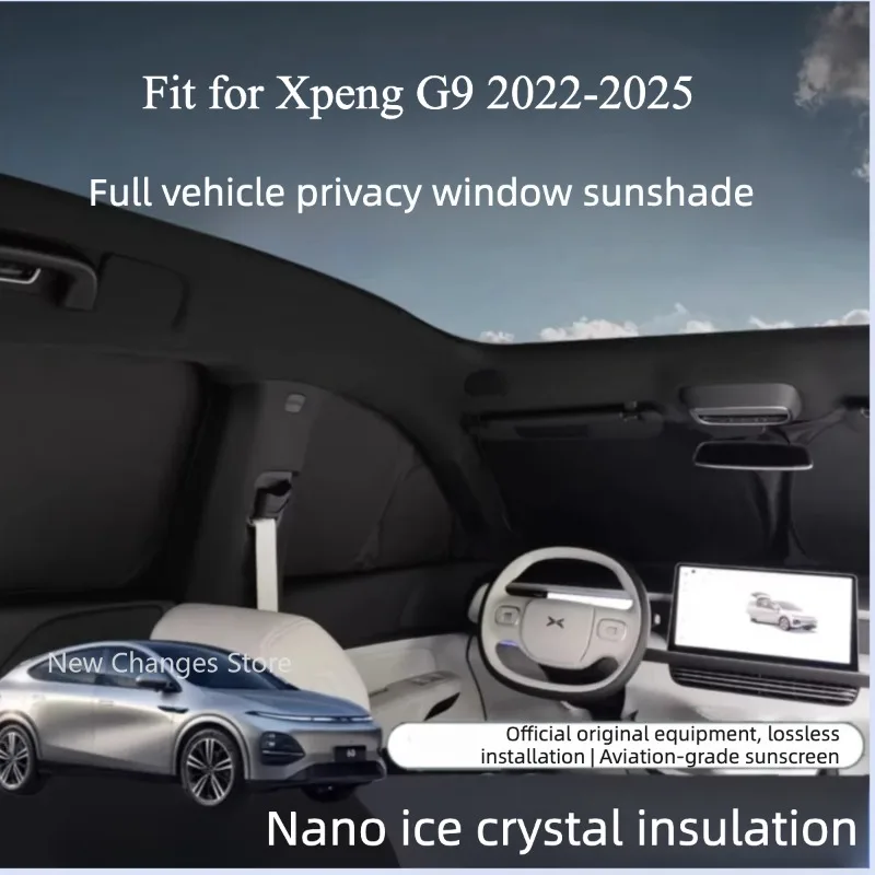 

For Xpeng G9 22-25 Car Window Sun Shade Curtain Summer Sun Protection Sunshade Cover UV Reflective Magnetic Car Privacy Curtains