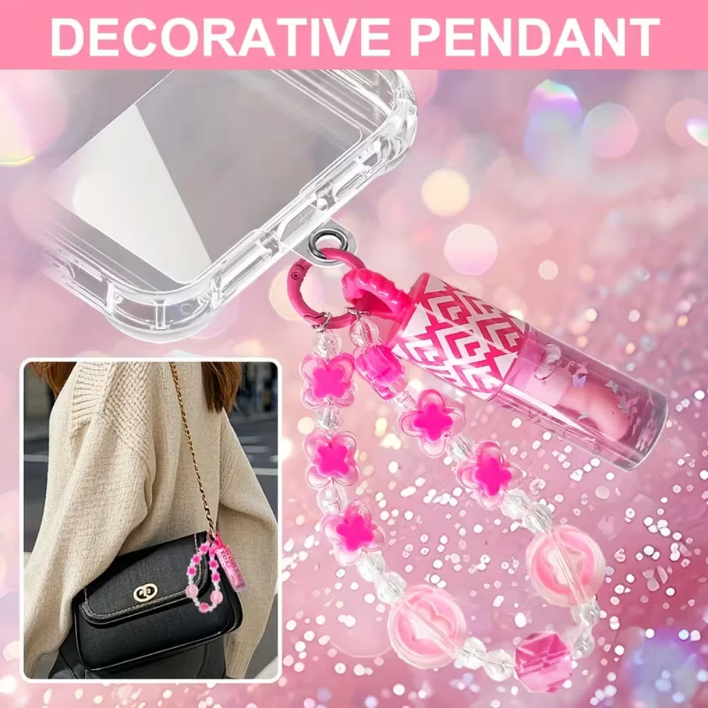 زيت شفاه مرطب محمول مع قلادة - ملمع شفاه مغذي، إعادة تطبيق محمولة، لطيف ومريح، ملمع شفاه محمول