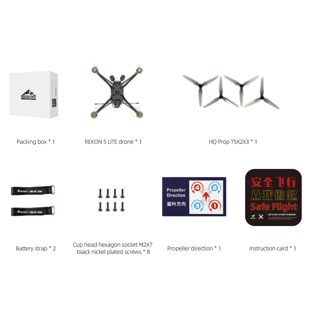 HGLRC Rekon5 LITE 5인치 FPV 장거리 드론 쿼드콥터 - WTFPV(캠 VTX 없음) / O4 Pro
