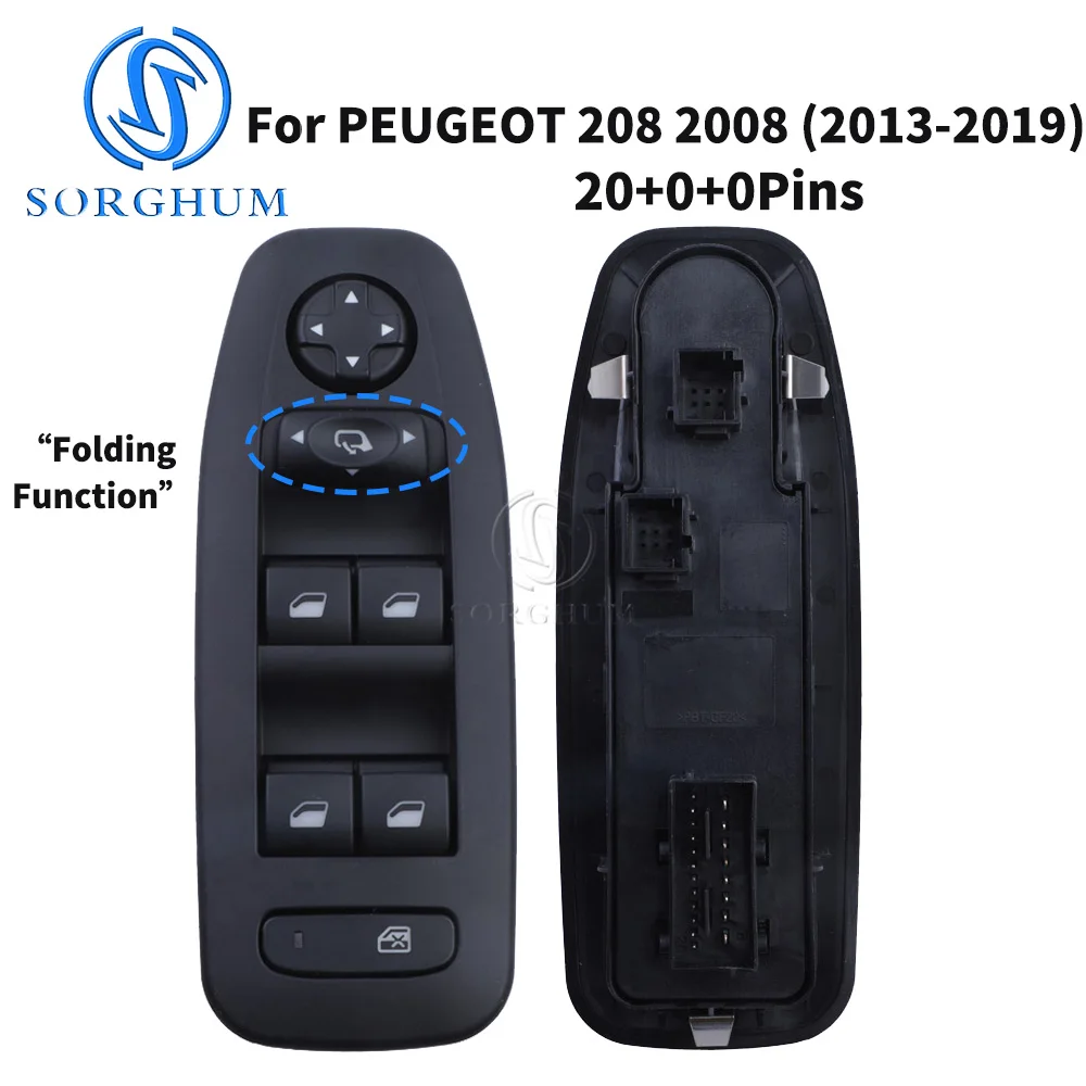 SORGHUM 96749624ZD Electric Master Power Window Control Switch Lifter Button for PEUGEOT 208 2008 2013 2014 2015 2016 2017 2018