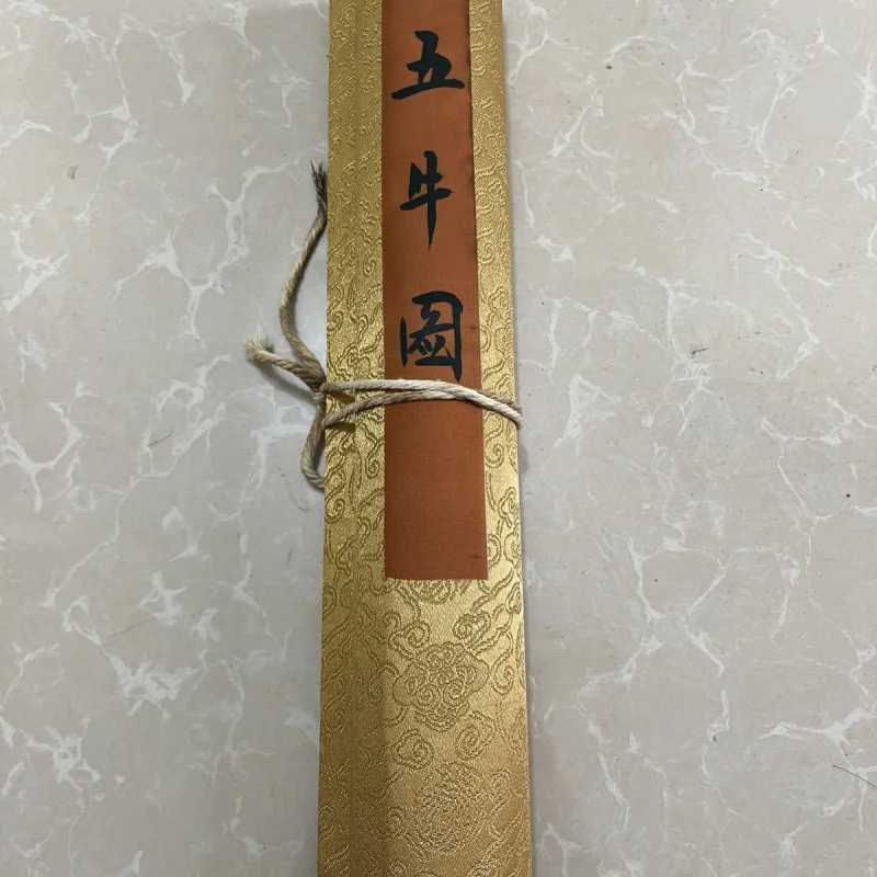 

Антикварная каллиграфия знаменитостей и живопись Тан Хан У Ниу картина длинная прокрутка живопись для украшения гостиной, китайская боль