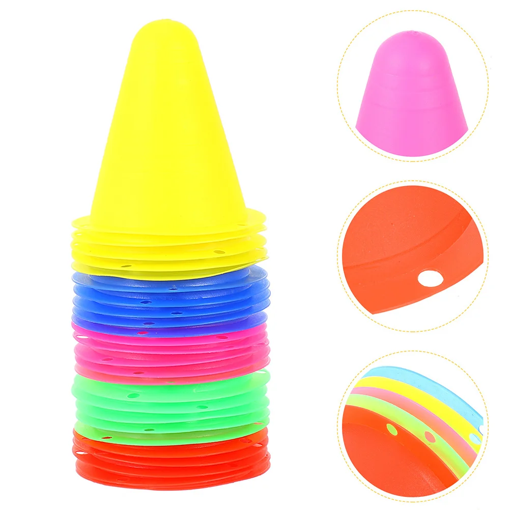 30 Pcs Roller Bollards Skate Cones Soccer Training Equipment Mini Colorful Plastic Sports Spot Marker for Skating Fitness