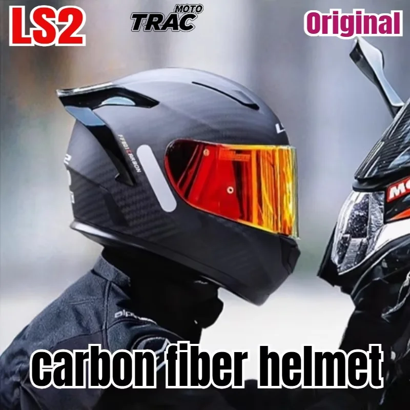 LS2 FF801 Carbon Fiber Full Face Motorcycle Helmet Anti-fog ECE DOT Original Helmets Motorbike Helmets Cascos Para Moto