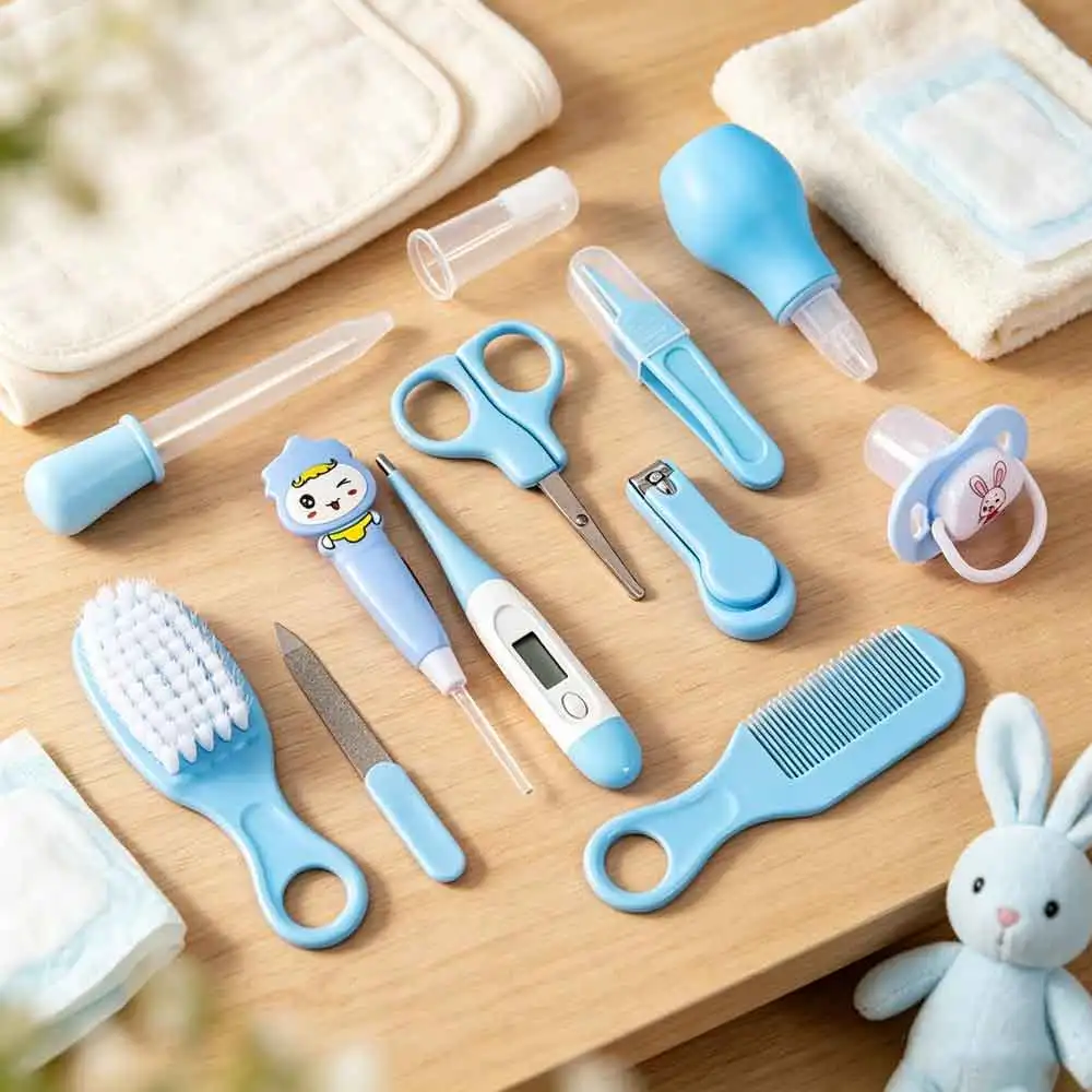 conjunto-de-cuidados-para-bebes-com-12-pecas-conjunto-de-medicamentos-para-bebes-pente-escova-cortador-de-unhas-seguro-para-alimentos-nao-toxico-facil-de-limpar