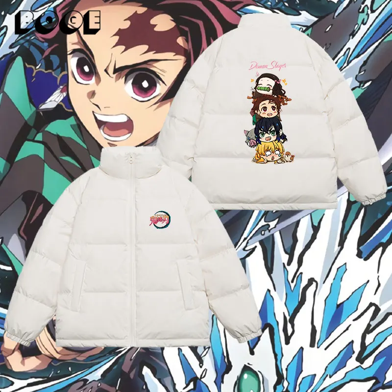 

Зимняя пуховая куртка унисекс для студентов с дизайном персонажей аниме «Истребитель демонов»: Тачибана, Незуко, Камадо.