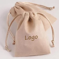 Ivory Suede Gift Bags 5x7cm 7x9cm 8x10cm 18x31cm pack of 50 Perfume Eyelashes Makeup Drawstring Pouches Jewelry Sachets