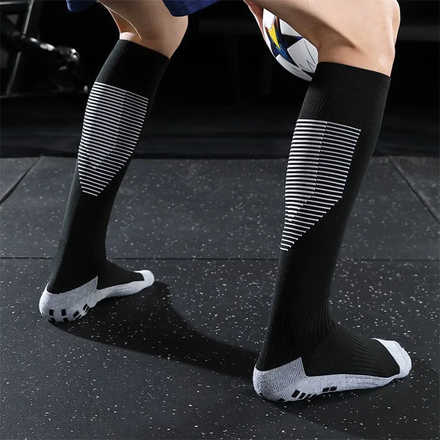Sport Breathable Socks Non Slip Grip Towel Bottom For Basketball Tennis Running