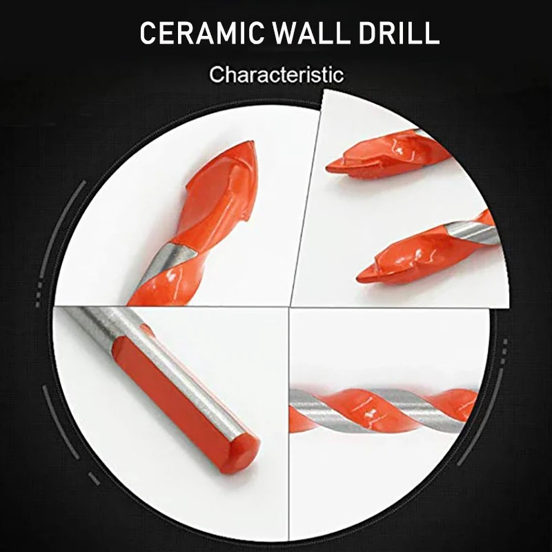 6 millimetri-12mm Utensili Elettrici Centro Trapano a Percussione di Cemento Piastrelle di Ceramica Metallo Punta Del Trapano Gambo Tondo Fai Da Te PARETE del Foro seghe di Perforazione