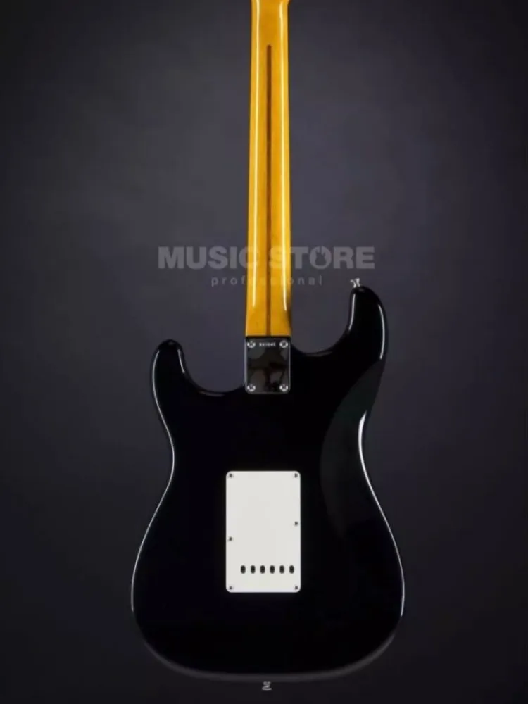 New!!!!!!!! Magic Black Color ST Electric Guitar, Solid Mahogany Body ,Maple Fretboard, Yellow Neck,SSS Pickups