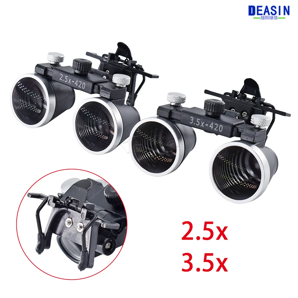 2.5X 3.5X Dental Loupes Binocular Magnifying Glass Galilean Medical Magnifier Coated Optical Lens with Clip Dentist Equipment
