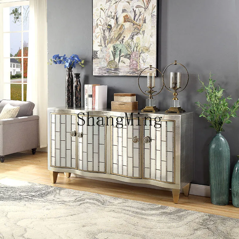 

CL light luxury dining side wine cabinet living room storage porch solid wood foyer storage cabinet villa decoration