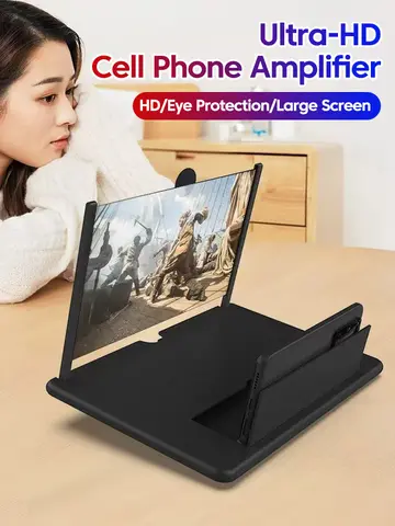 12/10 Polegada amplificador de tela do telefone celular suporte do telefone móvel hd portátil tela do telefone vídeo lupa suporte suporte