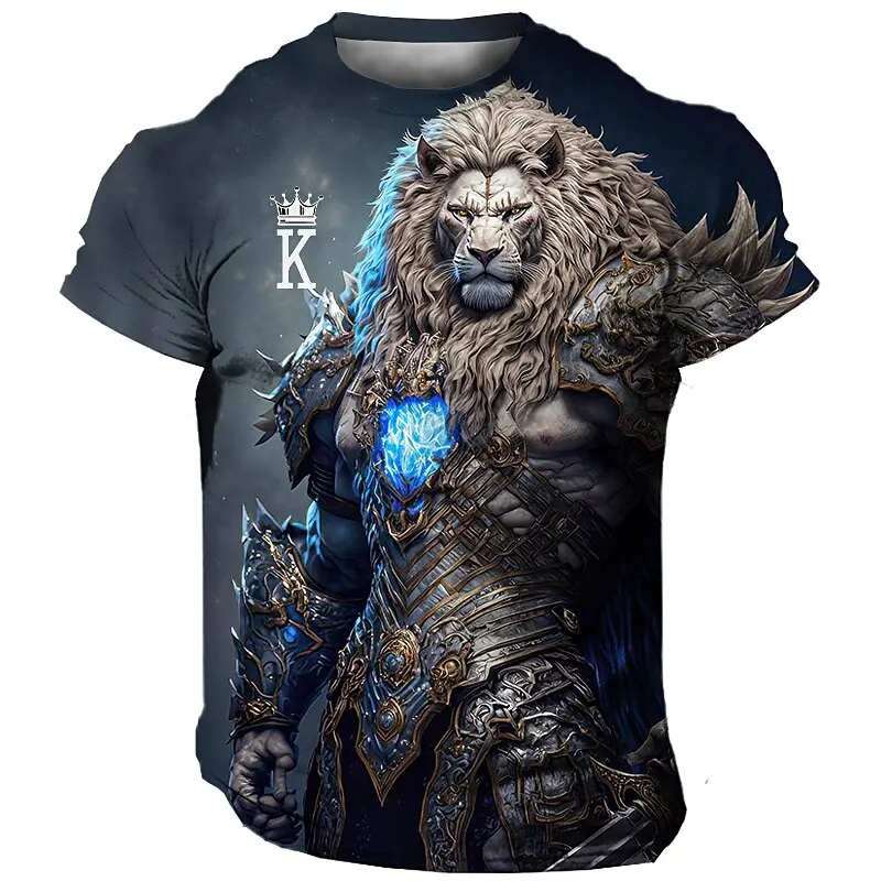 Large men\'s 3D tiger print T-shirt top summer casual men\'s animal pattern T-shirt street wear quick drying fashion clothing