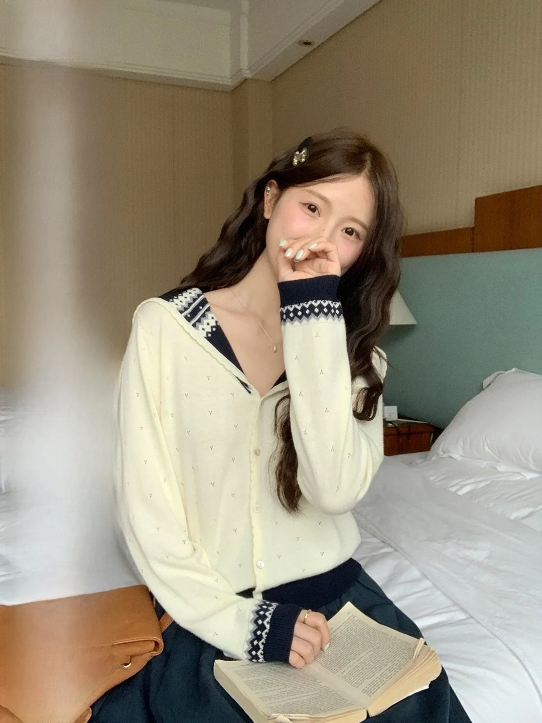 

Вязаный кардиган Lixiaotuan в этническом стиле, повседневный, свободного кроя, с длинными рукавами, из мягкой акриловой шерстяной смеси, для повседневной носки, женский топ