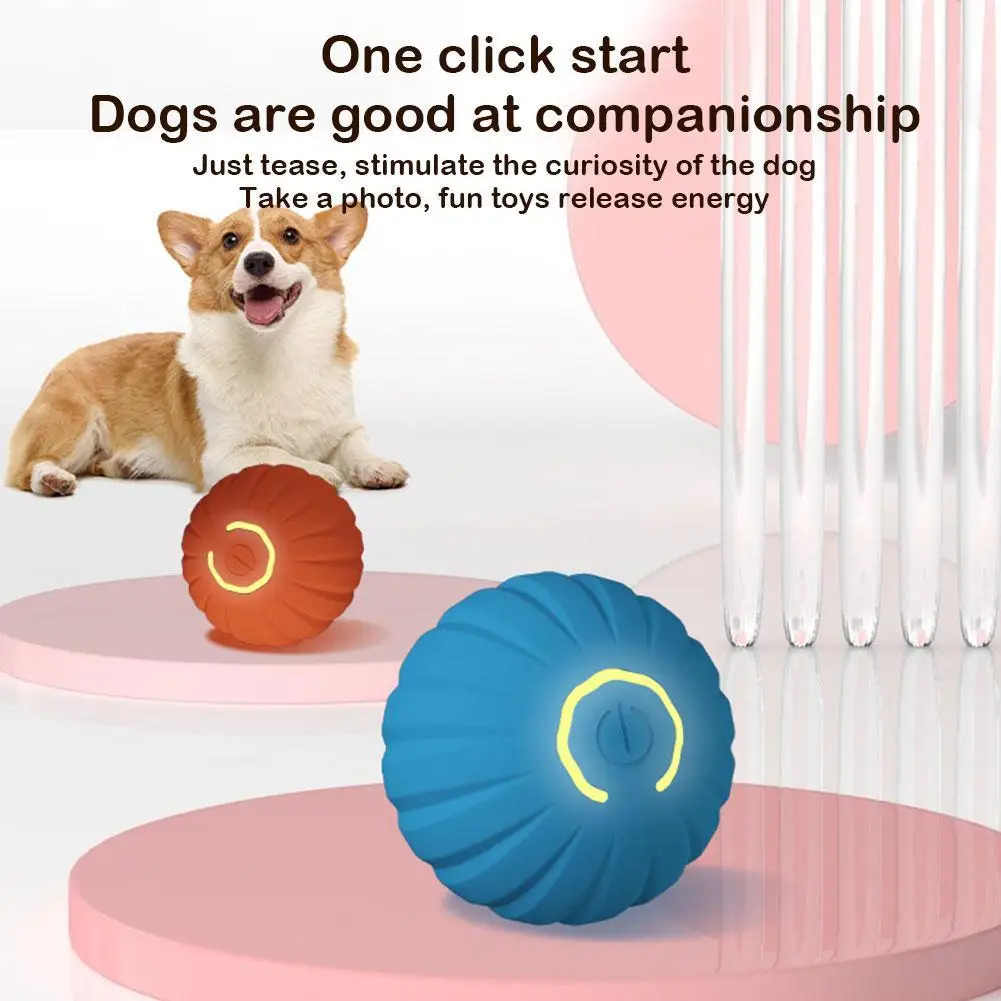 Dog Toys Intelligent Gravity Jump Ball Rechargeable Rolling And Ball Dog Toys Interactive Pet Bite-resistant C5q2