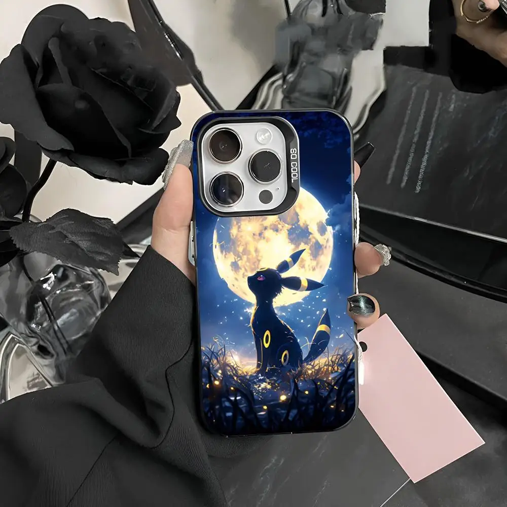 Pokemon Eevee Phone Case Matte Colored Silver For iPhone 15 14 13 12 11 Pro Max Plus XS X Shockproof Hard Cover