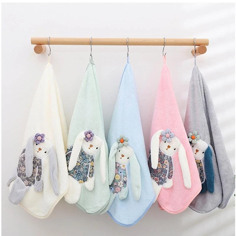 J15U 2 Pcs/Set Baby Infants Soft Coral Fleece Face Towel Bath Towel Receiving Blanket