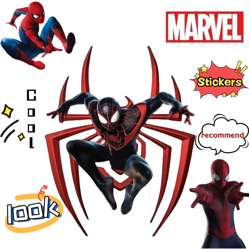 

new Spiderman cool personality exquisite high value anime character waterproof mobile phone car scratch sticker decoration gift