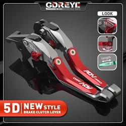 For Honda ADV 350 ADV350 2021-2026 Motorcycle ADV350 5D CNC Aluminum Adjustable Foldable Extending Brakes Clutch Lever set