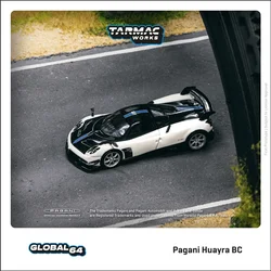 Tarmac Works 1:64 Pagani Huayra BC Bianco Benny Diecast Model Car