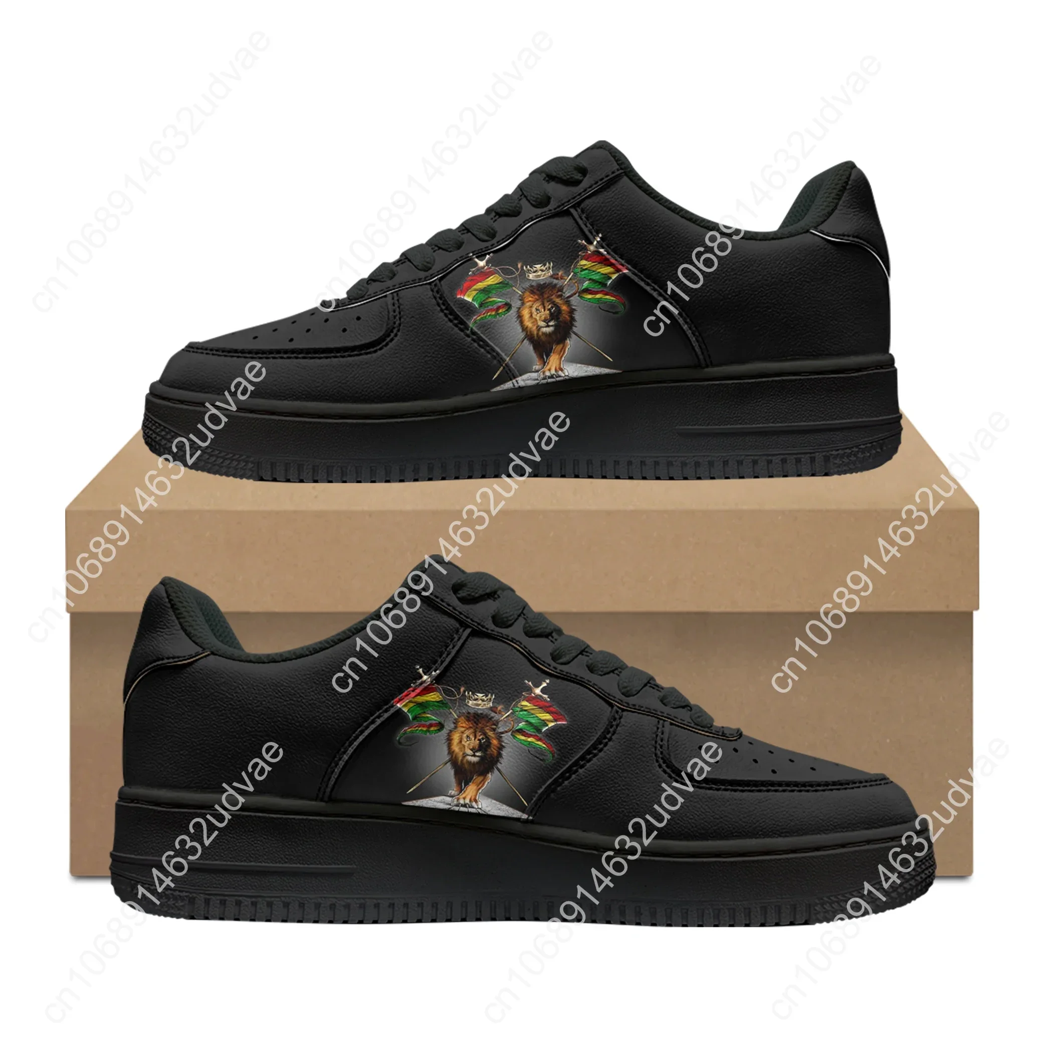 Reggae Rastafarian Rasta Rastafari Lion Of Judah AF Basketball Mens Womens Sports Running Flats Force Sneakers Custom Made Shoe