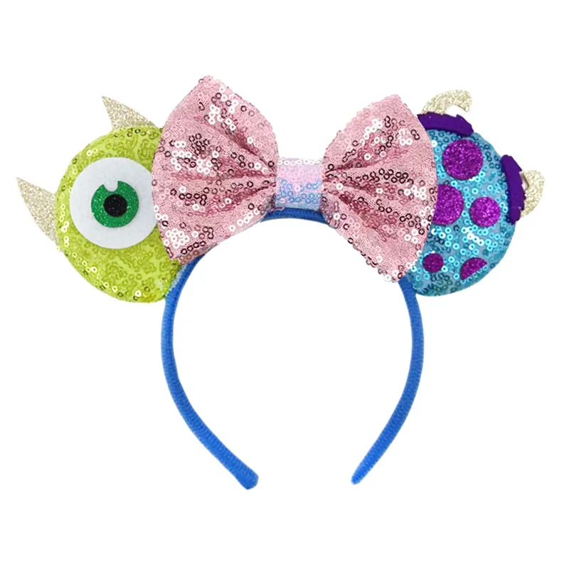 NEW Sullivan Mickey Ears Headband Monster Inc Minnie Mouse Hairband Women Cartoon Character Cosplay Hair Accessories Kids Party