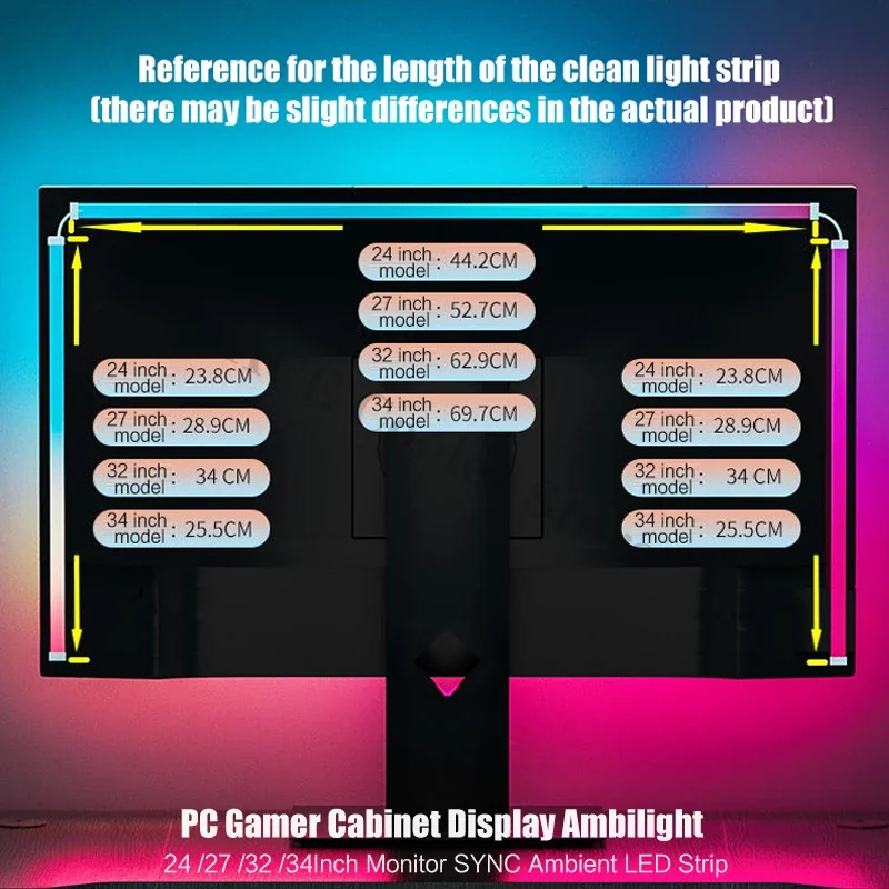 Skydimo Ambient RGB Light for Desktop Computer Monitor, E-Sport Room Renovation LED 16 Million Colors for 24 27 32 34'' Display