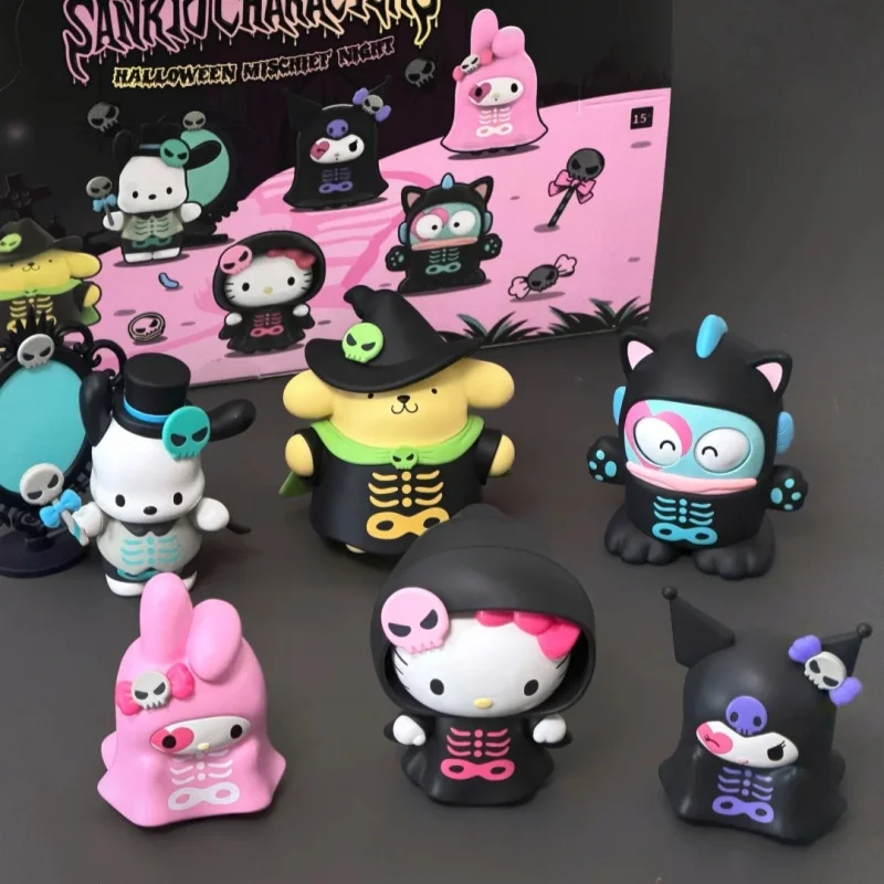 

Подлинная Sanrio Halloween Mischief Night Series слепая коробка милая мультяшная фигурка коллекционные украшения игрушки загадочная коробка подарки на Хэллоуин