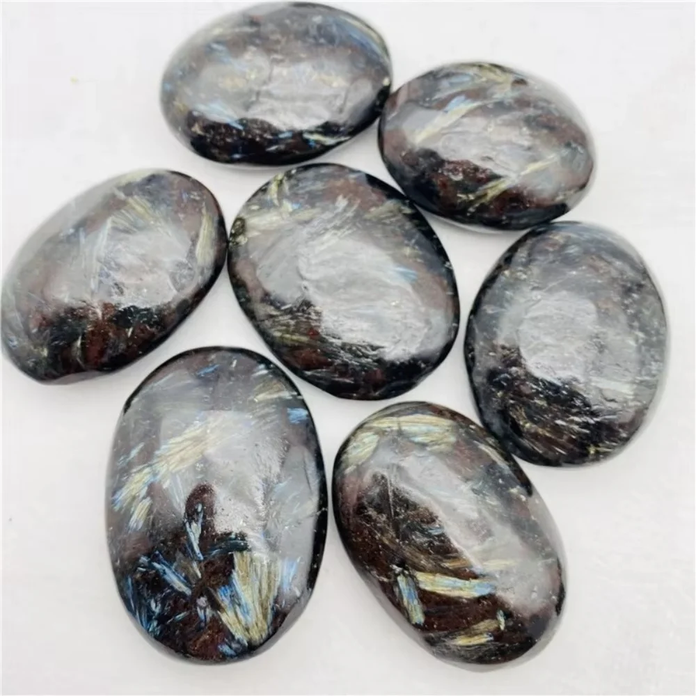 أستروفيليت طبيعي حجر النخيل جيب الطاقة كريستال أحجار الشفاء الإبهام لعبة الضغط الساخن الحرف للزينة والهدايا #6