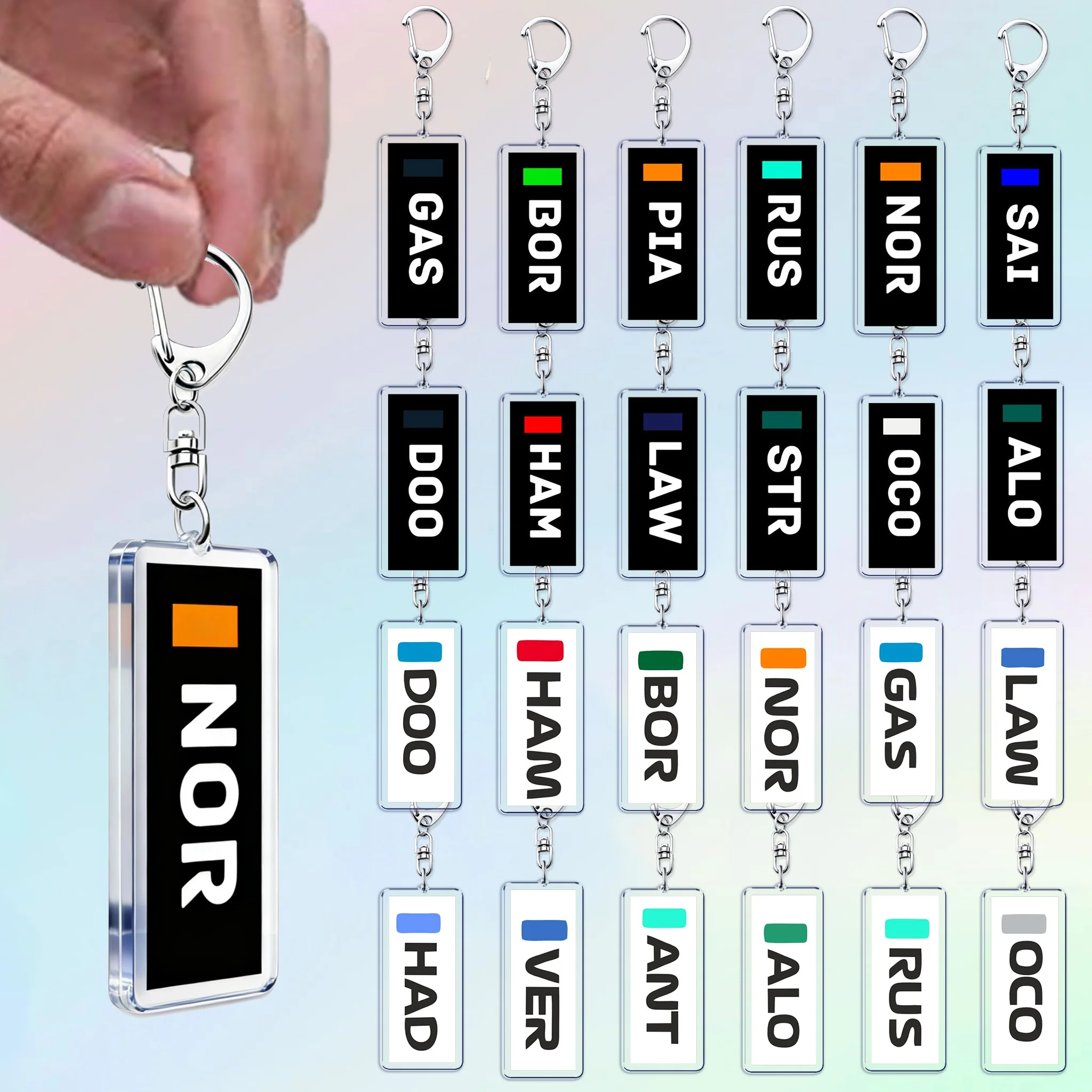 Cool Racing Car Drivers Name Keychain Llavero Accessories Bag Charms 2025 Motorsport Keychains Women's Keyrings Jewelry Fans Gif
