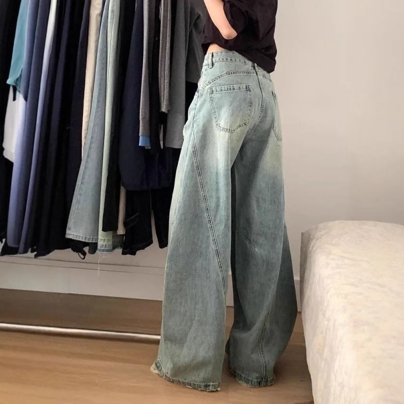 Y2K Loose Straight Leg Jeans Women Trousers Baggy Wide Fit Casual High Waist Retro Washed Vintage Style Women's Jeans Jeans