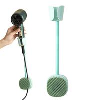 Hair Dryer Wall Mount 360 Degree Adjust Bathroom Blow Dryer Organizer With Cable Winder Hands-Free No Punching For Hotel Cabinet