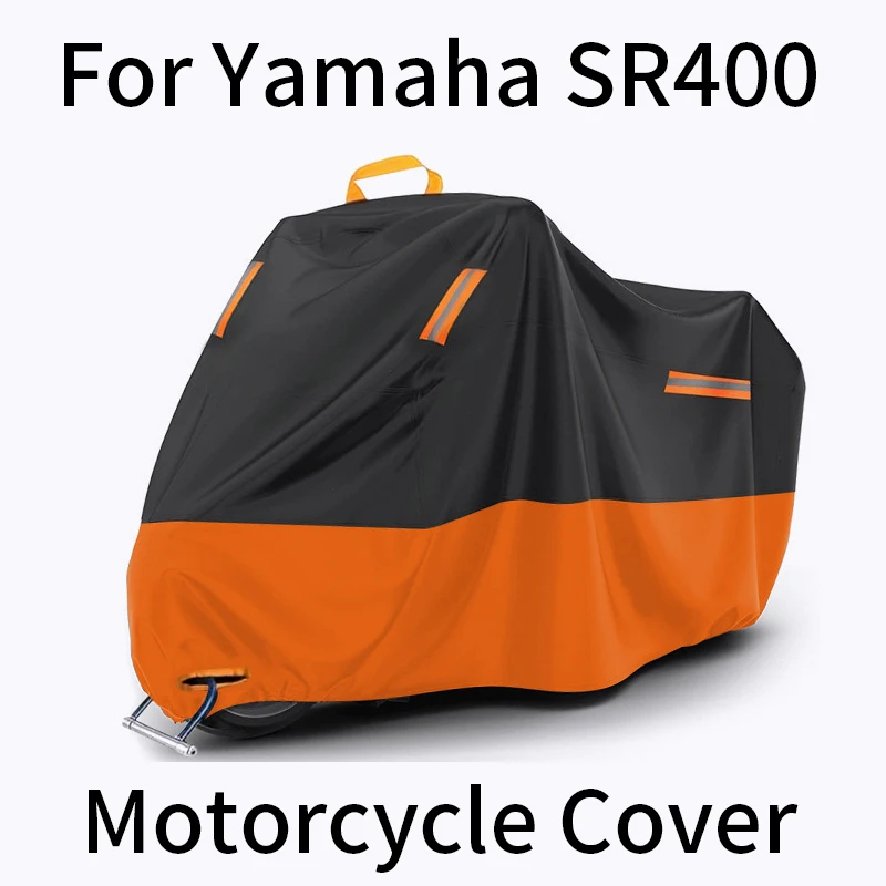sr400用、反射ストリップ、ロック穴、収納バッグ付き防水uv防塵バイクカバー
