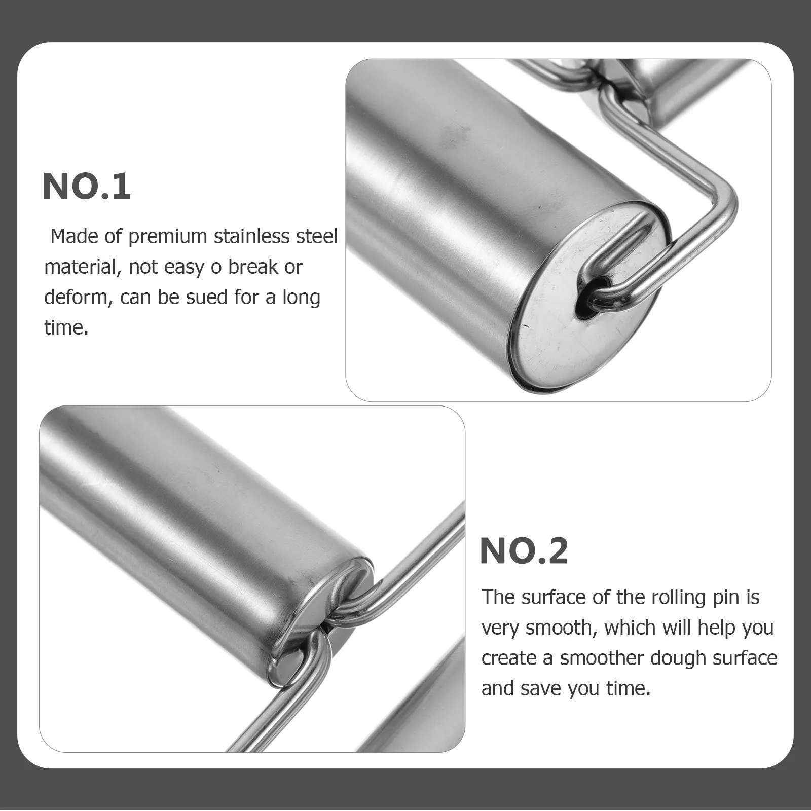 

Stainless Steel Rolling Pin Double Ended Dough Roller For Baking Pasta Pizza Kitchen Tool Nonstick Dough Rolling Sticks