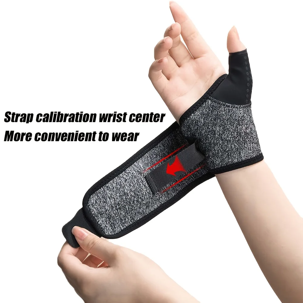 1pc Adjustable Compression Wristband - Elastic Sports Fitness Wrist, Closed Design, with Thumb Cover