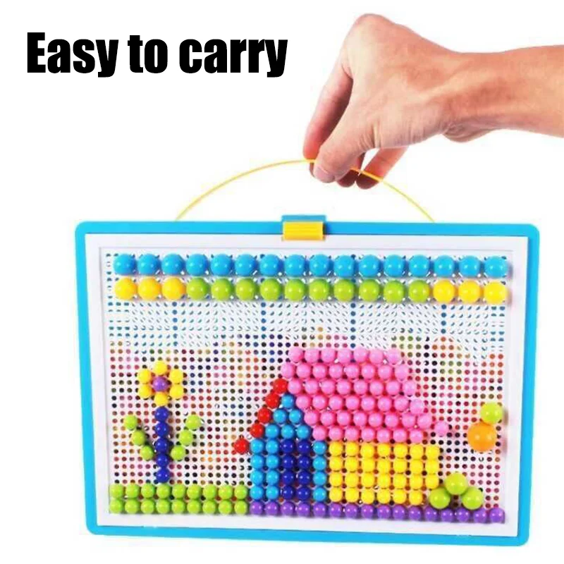 296 ชิ้น/เซ็ตกล่องบรรจุ Grain เห็ดเล็บลูกปัดอัจฉริยะ 3D ปริศนาเกมกระดานจิ๊กซอว์สําหรับเด็กของเล่นเพื่อการศึกษาเด็ก