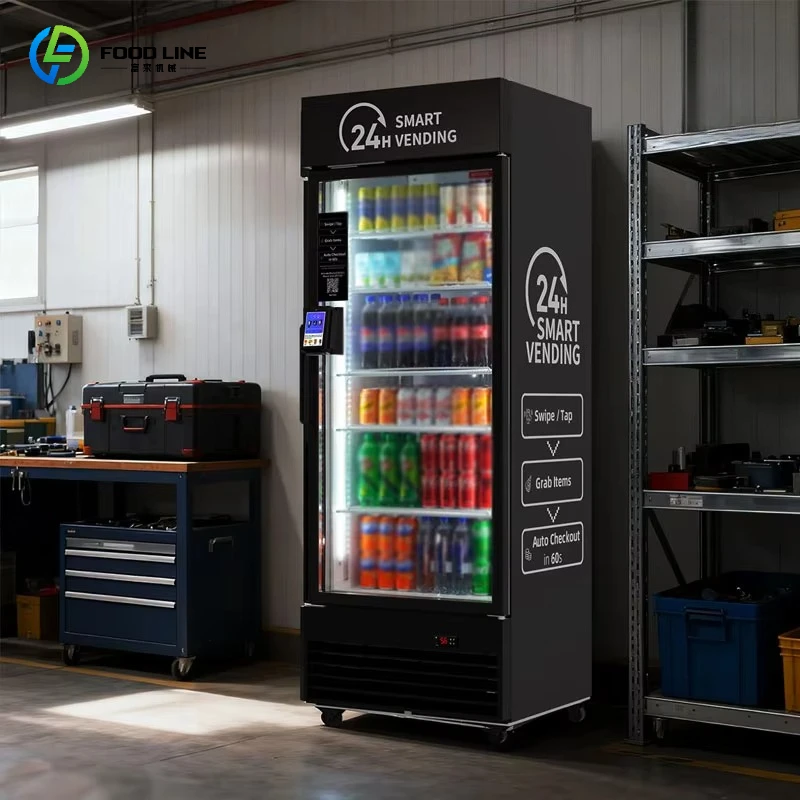 Customized Smart Fridge AI Camera Automatic Vending Refrigerated Snacks Beverage Machine