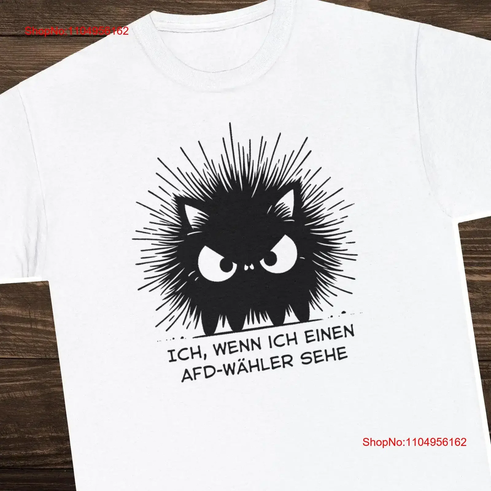 تي شيرت مضاد لـ AFD كاتزي تي شيرت Ich عندما أرحلر انظر احتجاجًا ضد القانون النازي fckafd noafd Deutschland 484APT2 عتيق