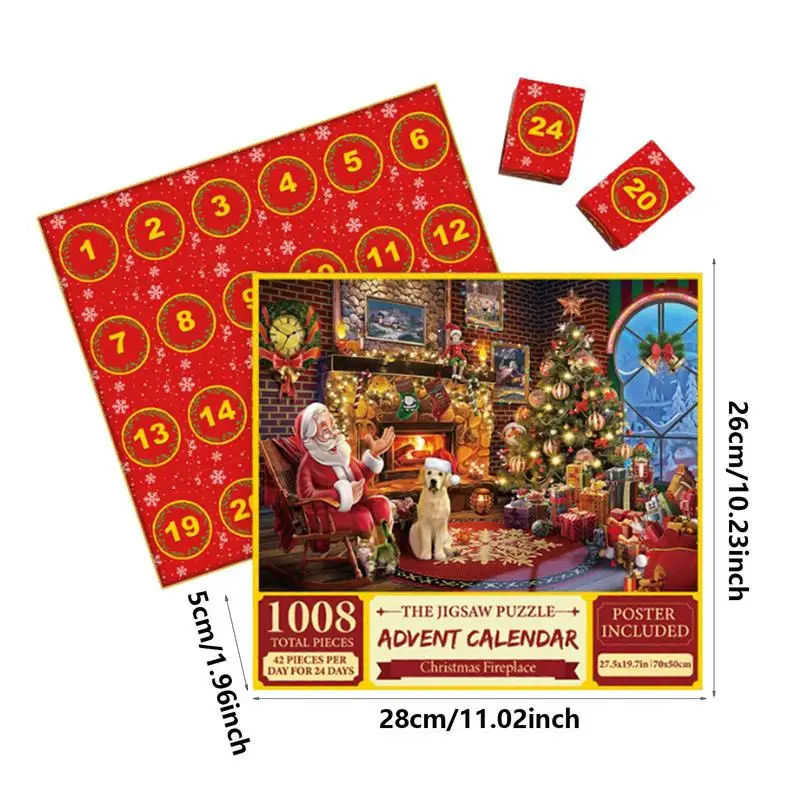 Christmas Advent Calendar Puzzle Merry Christmas 2023 Jigsaw Puzzle Advent Calendar 1008 Pieces Christmas Countdown Holiday