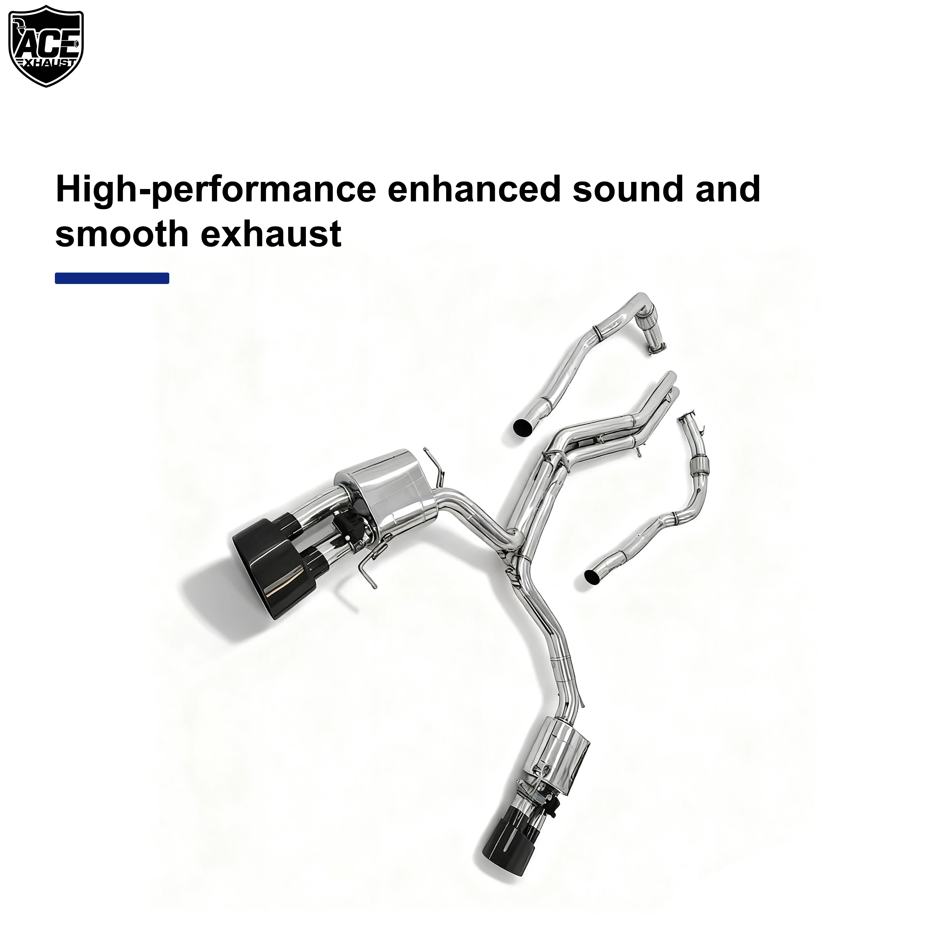 ACE Factory Maßgefertigtes SUS304 Valvetronic Auspuffrohr für Audi RS6 RS7 C7 4.0T Sport-Klappenschalldämpfer Catback-Auspuffanlagen – Detail 6