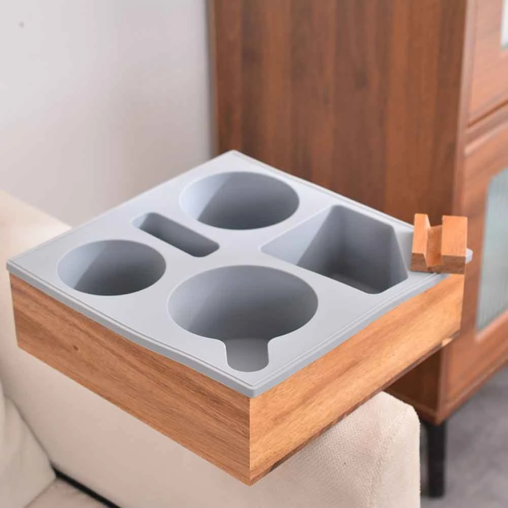 Car Cup Holder Removable Couch Drink Holder Couch Organizer Handy Couch Tray Wooden Bed Cup Holder for Boat Bed Sofa,B