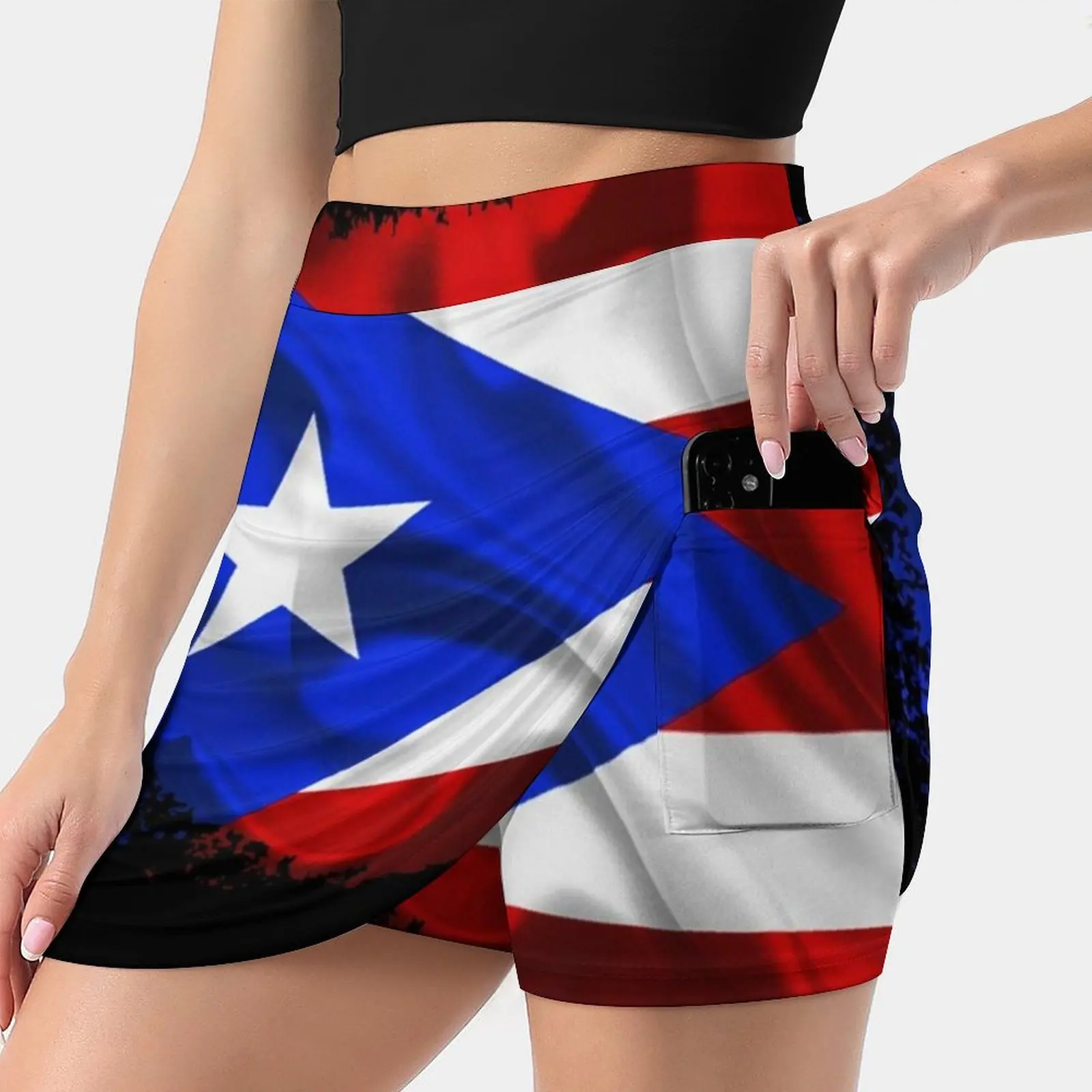 

Puerto Rican Flag | | | By Solomaskx Women's skirt Mini Skirts A Line Skirt With Hide Pocket Puerto Rico Puerto Rican Puerto
