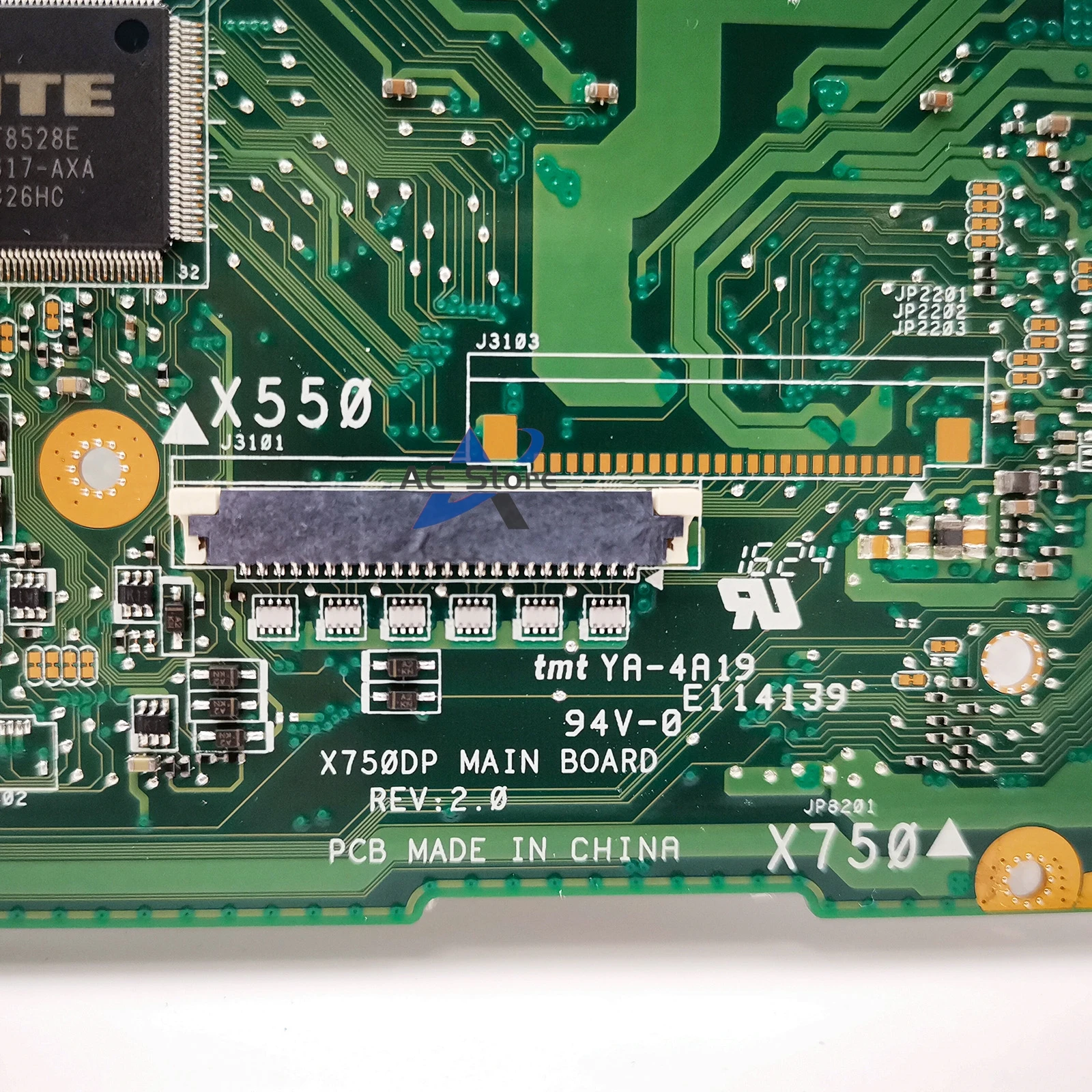 Imagem -04 - Placa-mãe do Portátil para Asus Mainboard Lvds Edp X550 X570 X550d X750d X550dp X750dp A550d F550d K550d