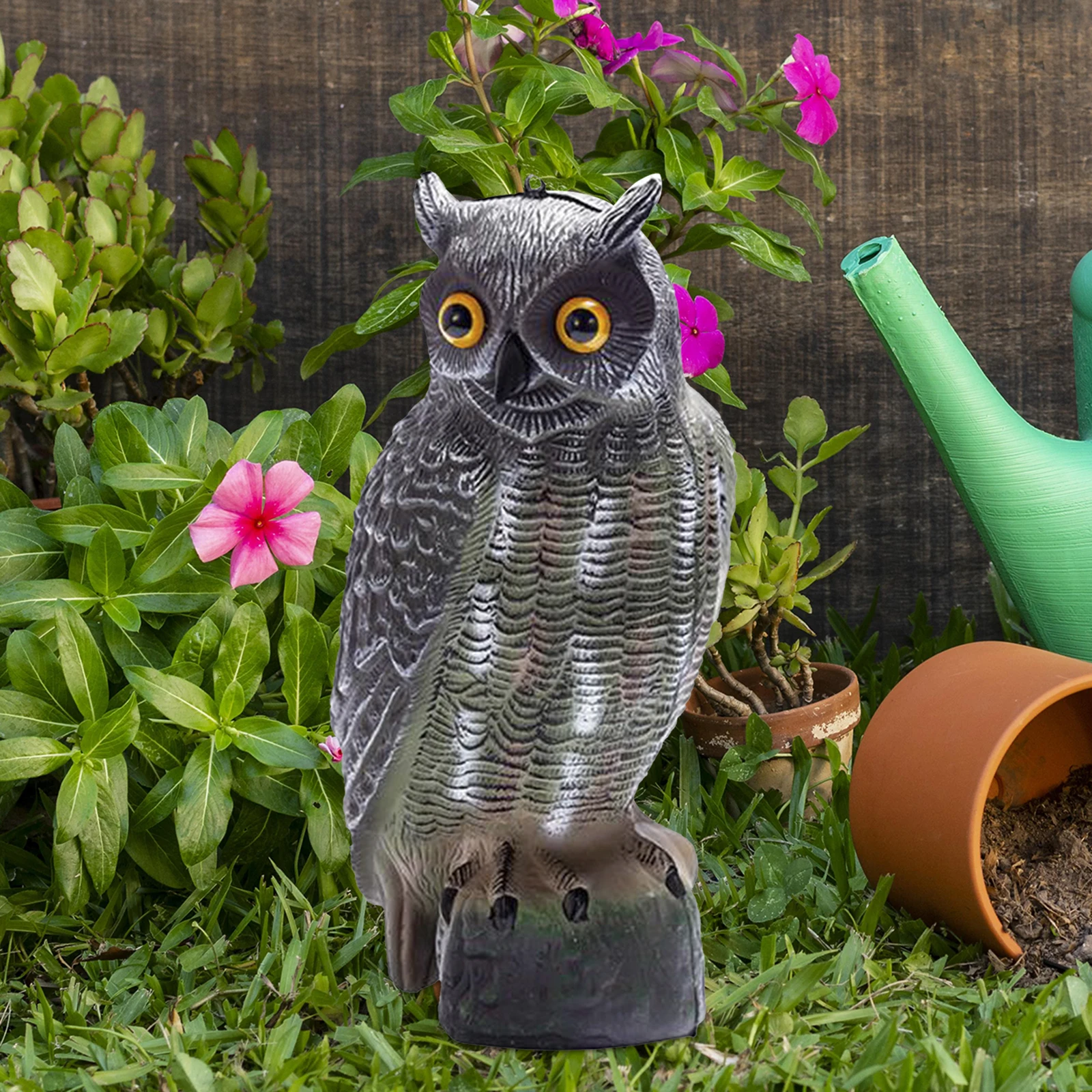 Fake Realistic Owl Hunting Decoy Sculpture Ornaments Bird Scare Away Owl Statue Decor for Garden Trees Yard Patios Outdoor