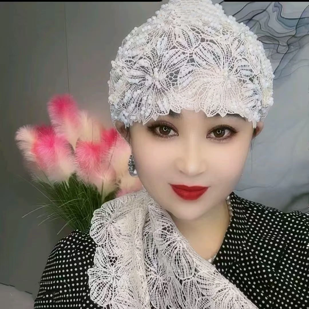 Hijab Muslim Women Shawl Headscarf Free Shipping Luxury Tassels Scarf Malaysia Prayer Kufi Islam Saudi Arabia Lace Turban 05411