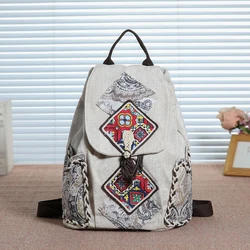 Mochila de viaje Retro de gran capacidad para mujer, tejida a mano, ligera y fácil de limpiar, práctica, duradera