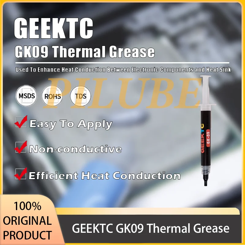

Термопаста GEEKTC для эффективной передачи тепла и охлаждения электроники. Оригинальный продукт.
